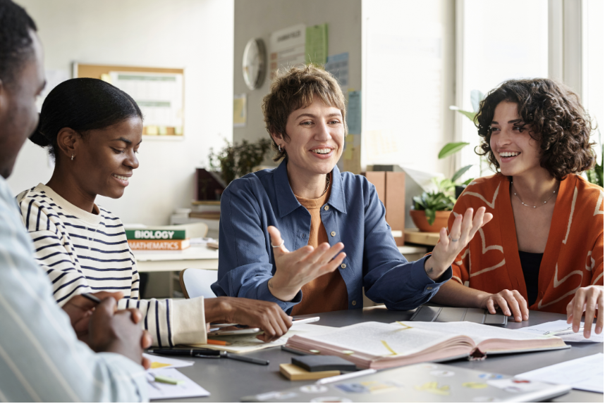 A group of teachers collaborating