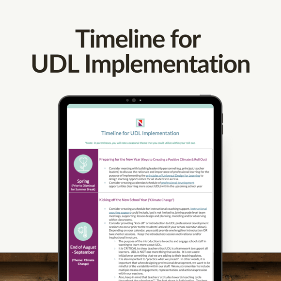 Timeline for UDL Implementation blog