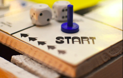 Board Game that says start