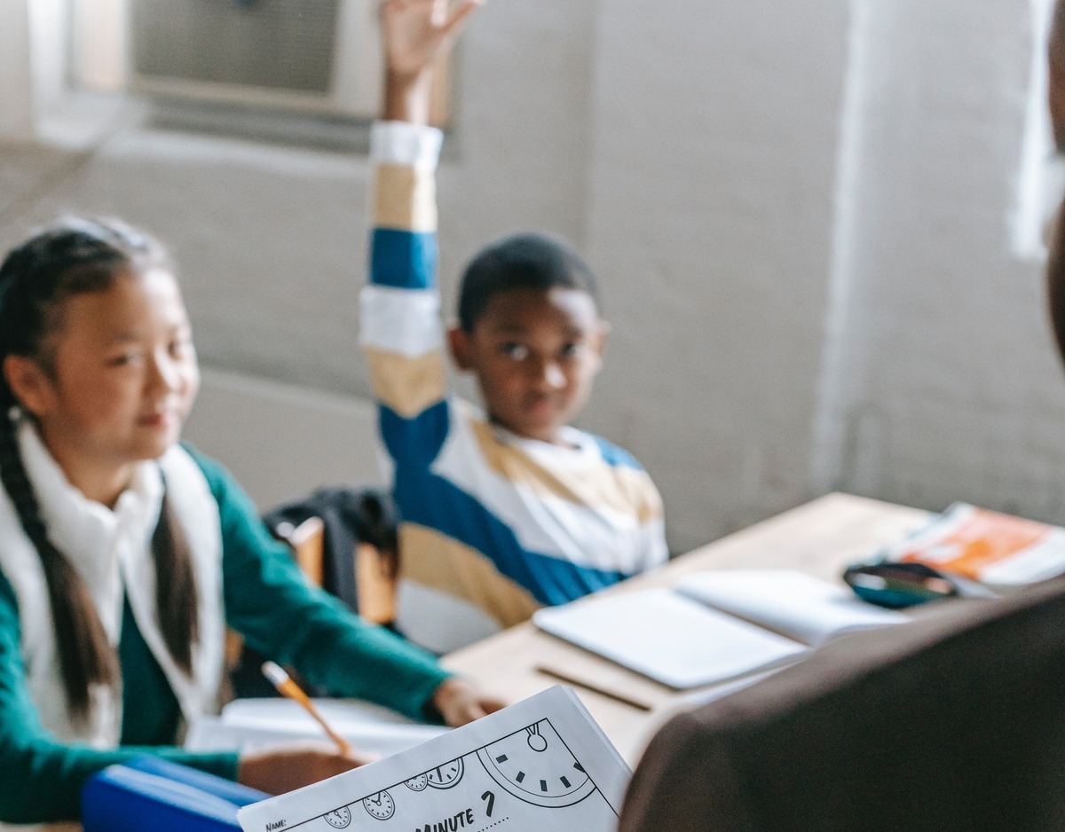 Elementary Child Raising his Hand