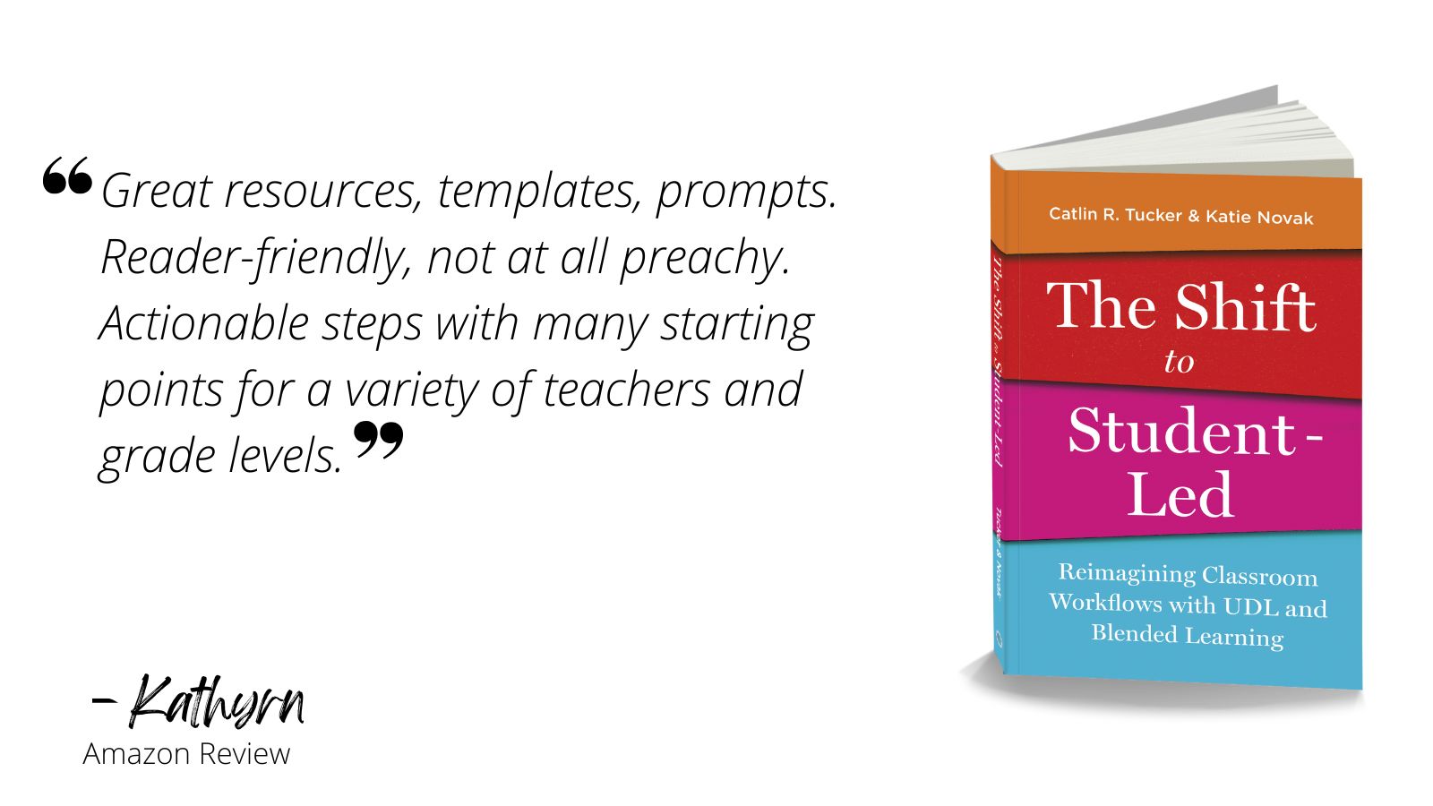 Great resources, templates, prompts. Reader friendly, not at all preachy. Actionable steps with many starting points for a variety of teachers and grade levels.