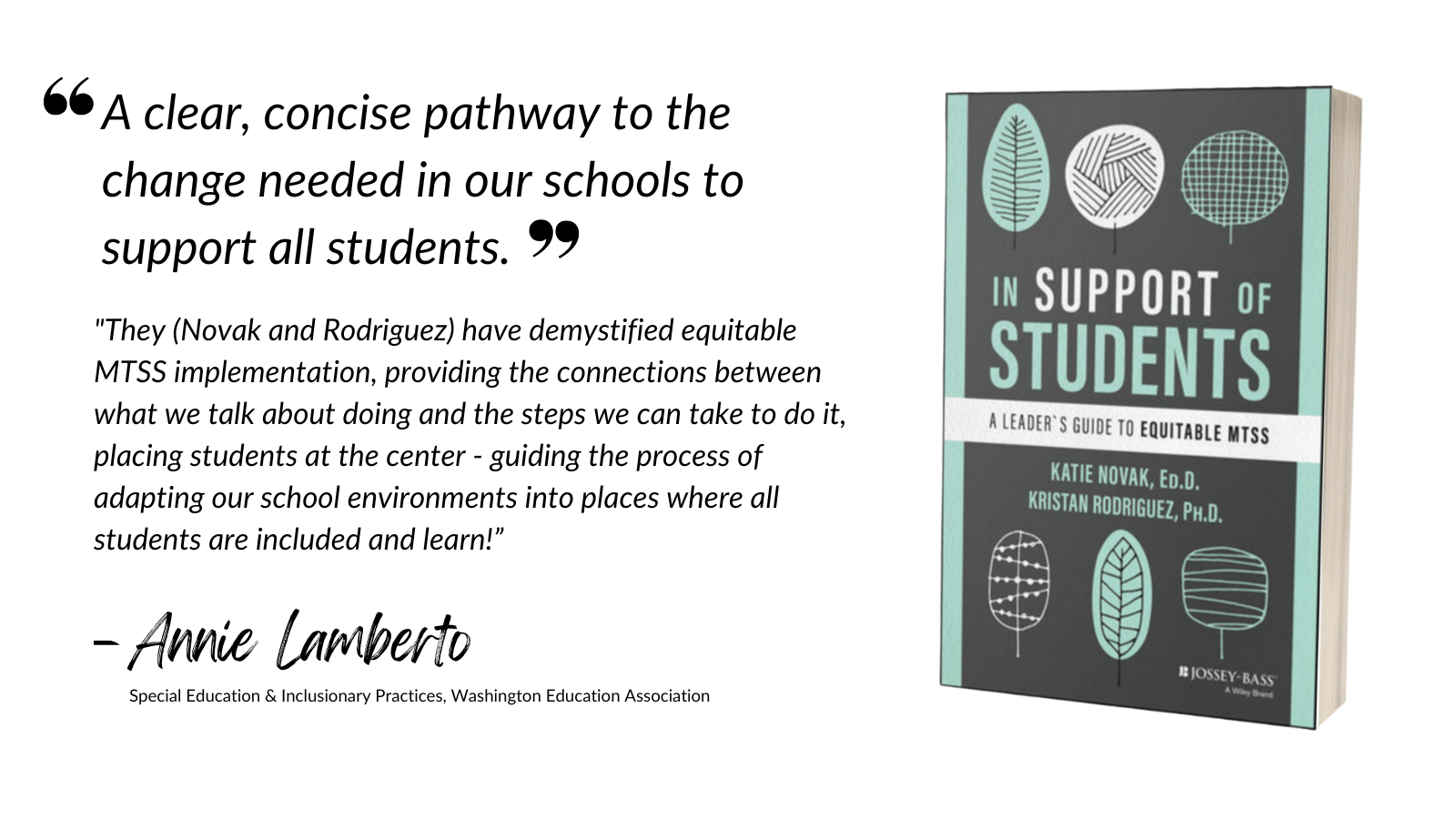 A clear, concise pathway to the change needed in our schools to support all students.