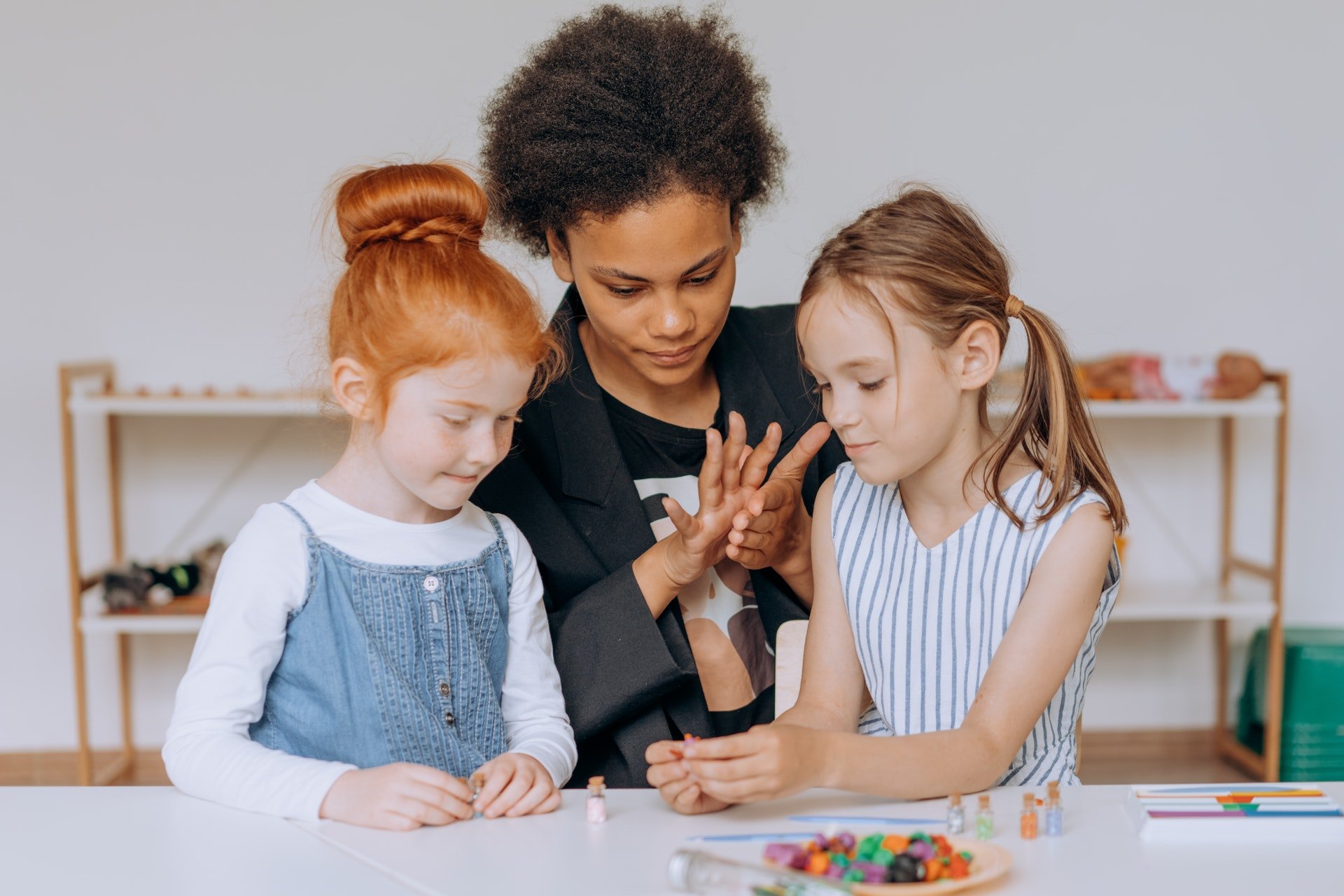 Teacher trying out SEL activities in classroom