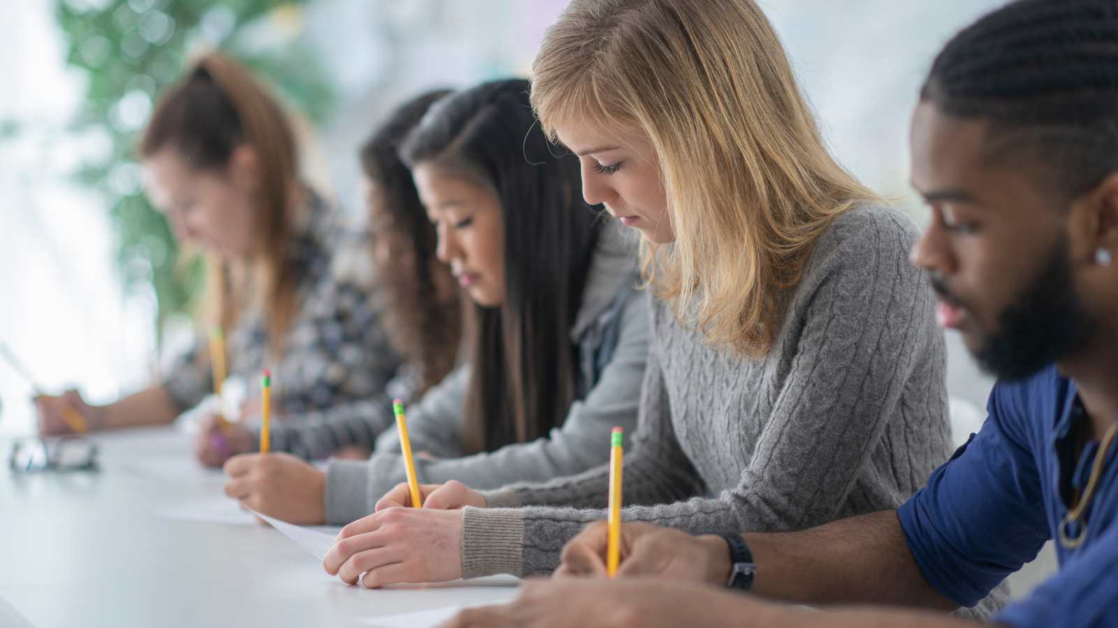 Students taking a test