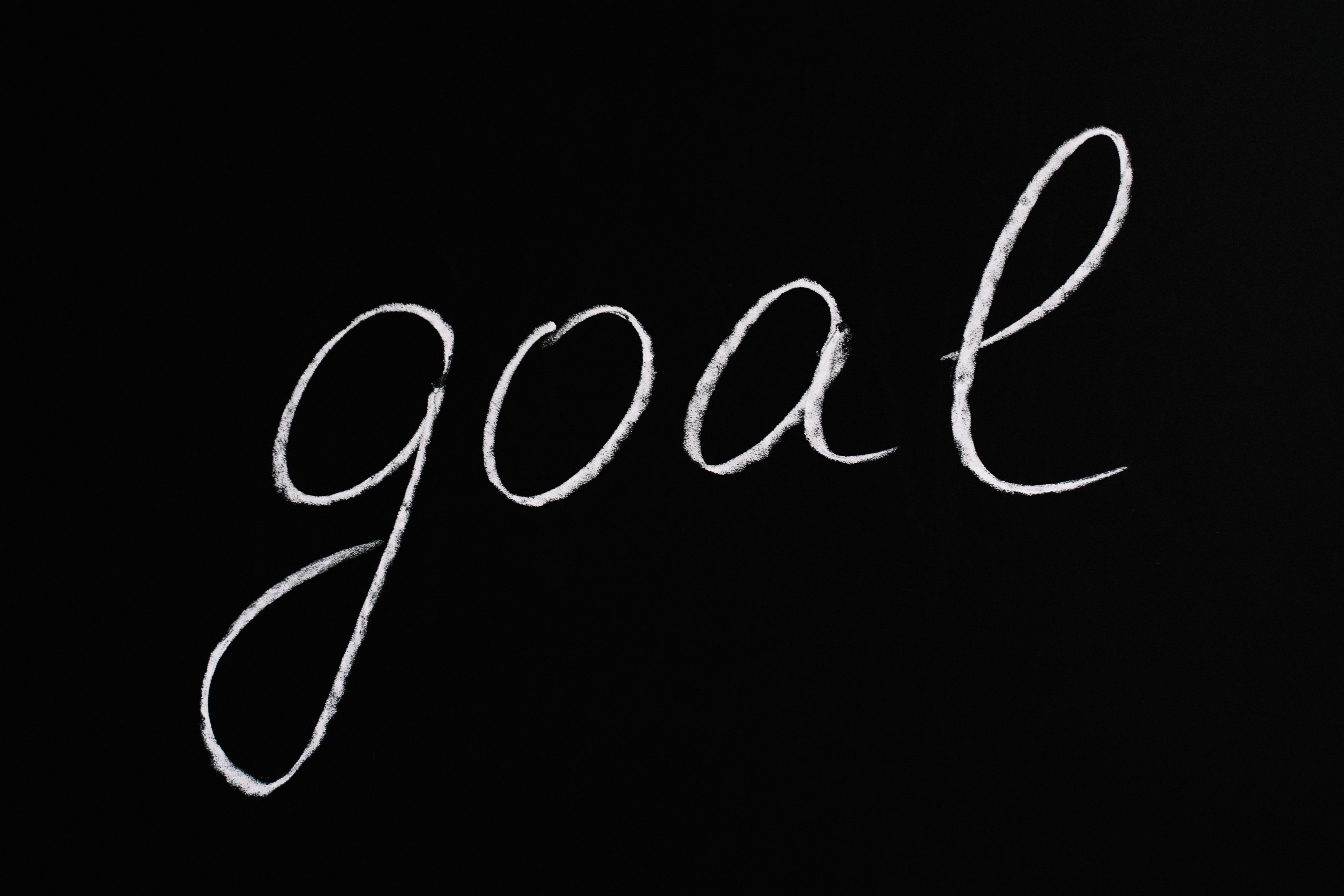 goal written on chalkboard
