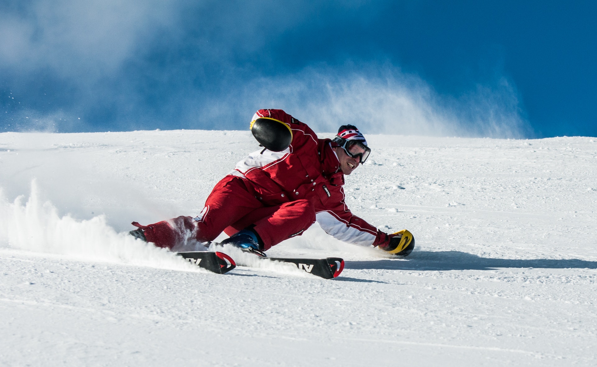 a person skiing on the slopes